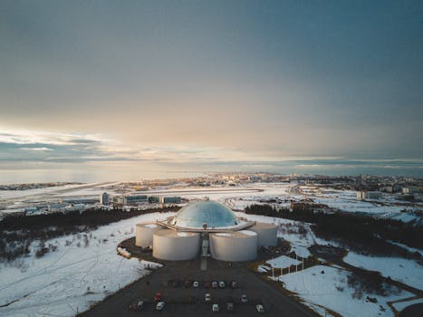 Arctic Lodges With Snow Domes and Fireplace Nests
