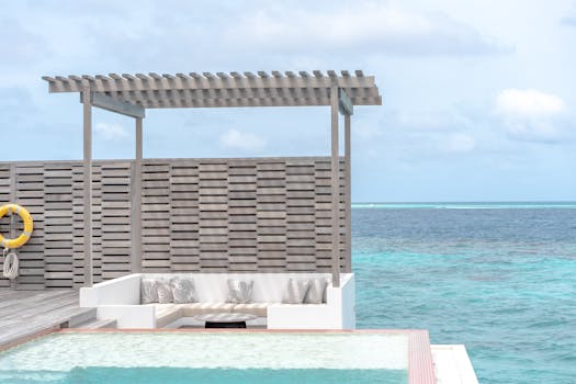 Hawaiian Ocean Villas With Fire Decks and Palm Shade Lounges