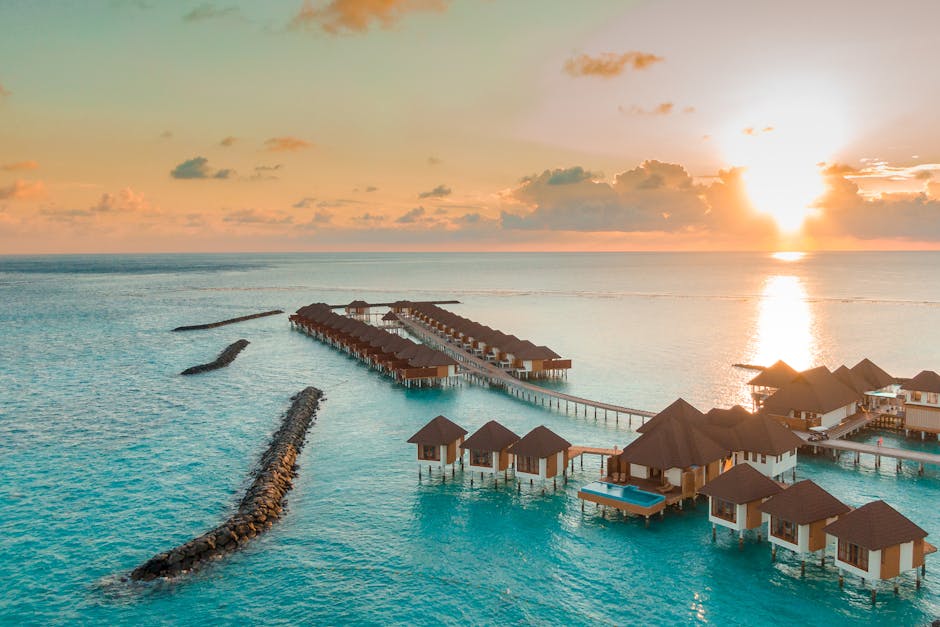 Maldives Water Villas With Floating Lantern Paths