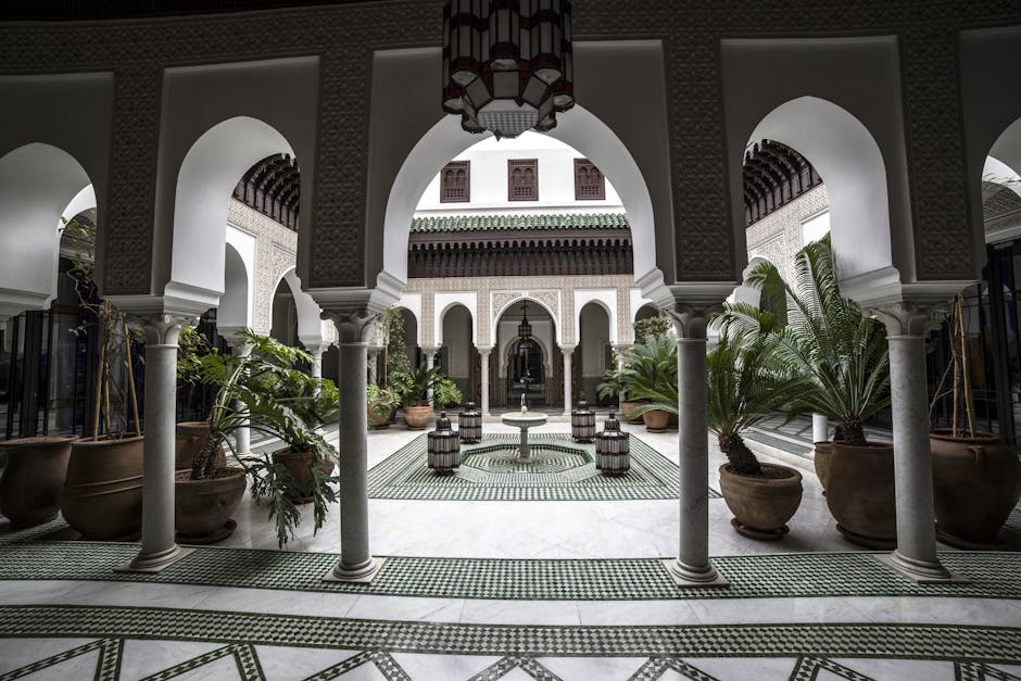 Moroccan Riads With Lantern Pools and Rose Arches