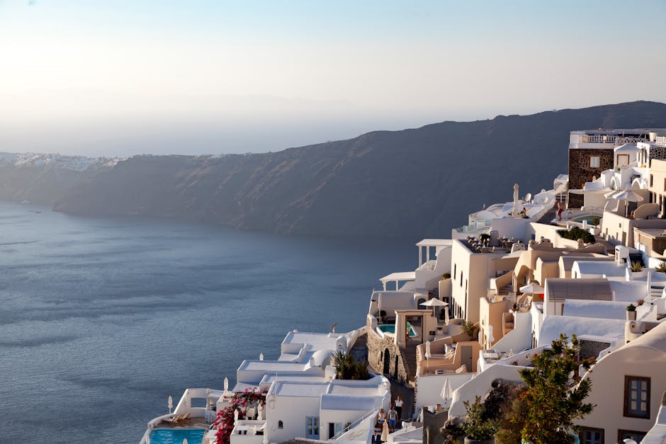 Santorini Sunset Villas With Dome Paths and Sea Floors